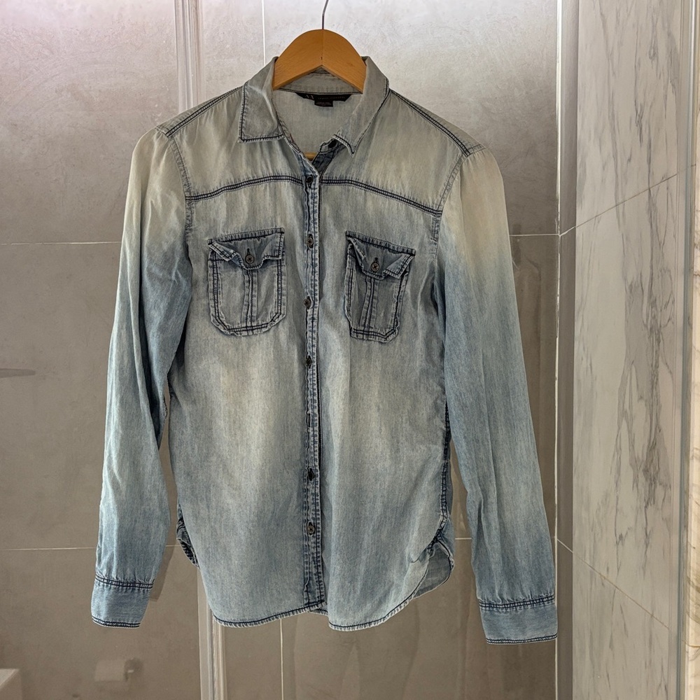Armani Exchange Light Blue Denim Shirt